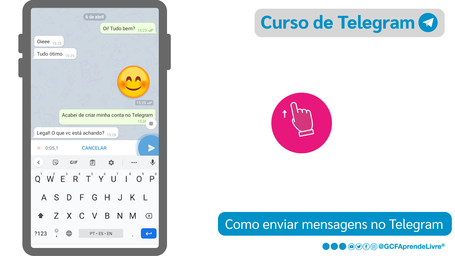 Como enviar mensagem de voz pelo Telegram: passo 3